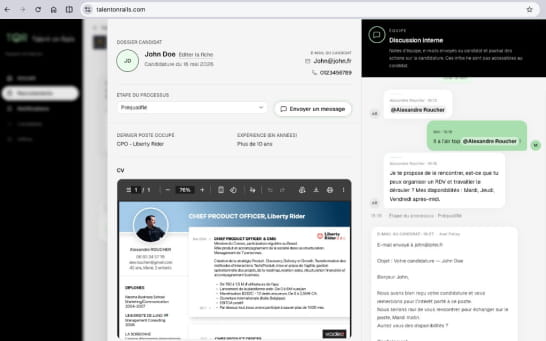 Modale d’invitation de collaborateurs